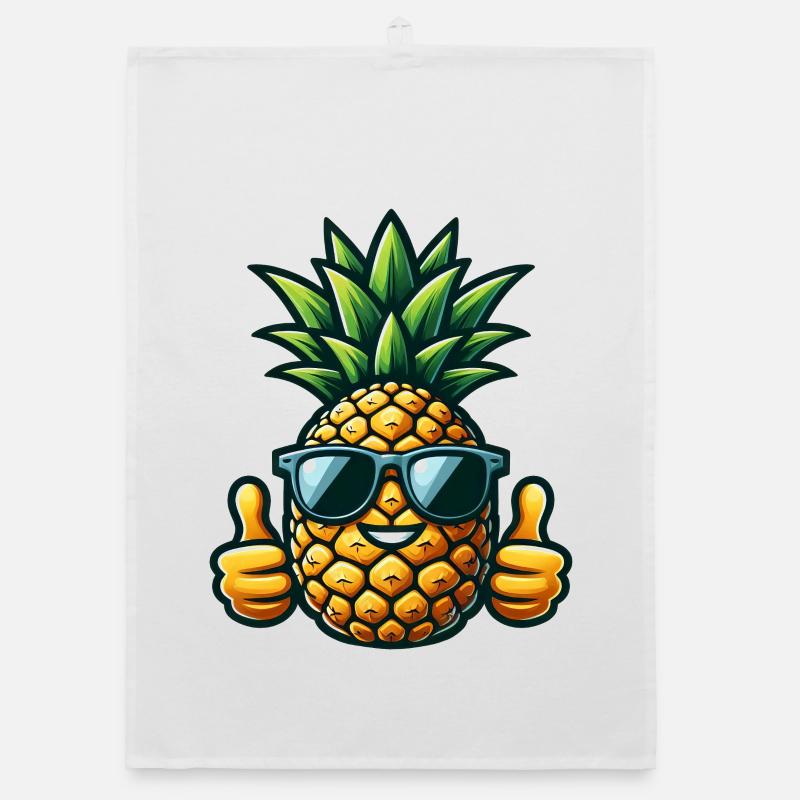 Cool Pineapple Fruity Summer Sunglasses Organic dish towel