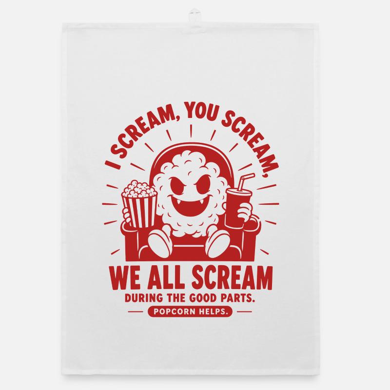 We All Scream Horror Popcorn Organic Geschirrtuch
