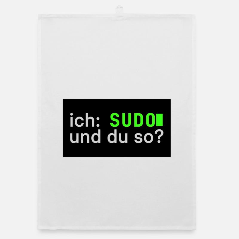 ich: SUDO und du so? Linux Sticker Design Organic Geschirrtuch