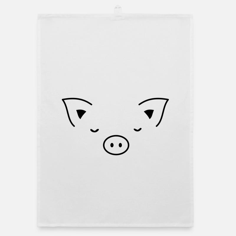 Piglet piglet face Organic dish towel