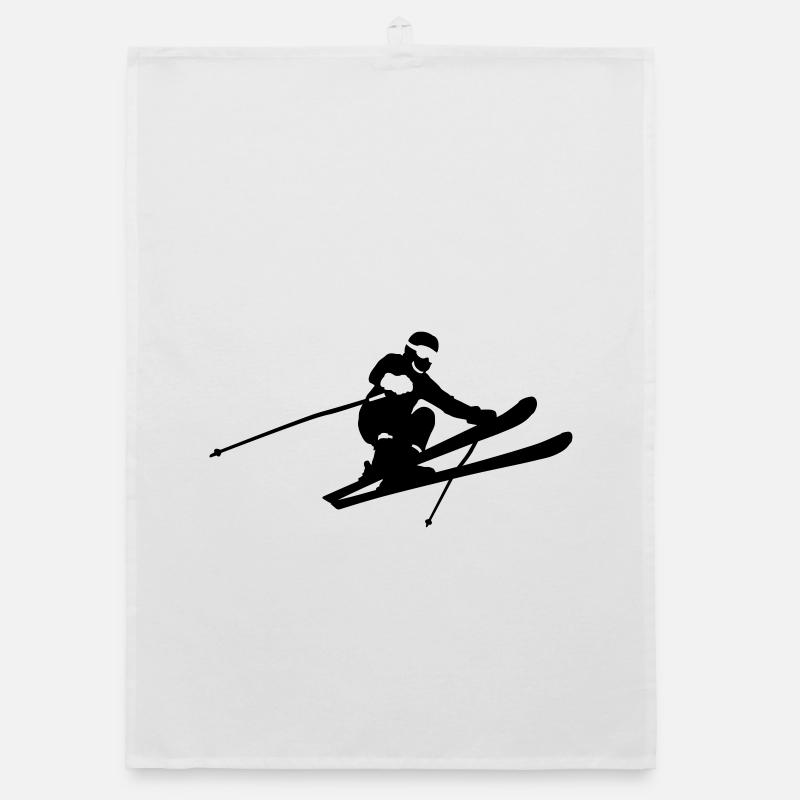 skiing Organic dish towel