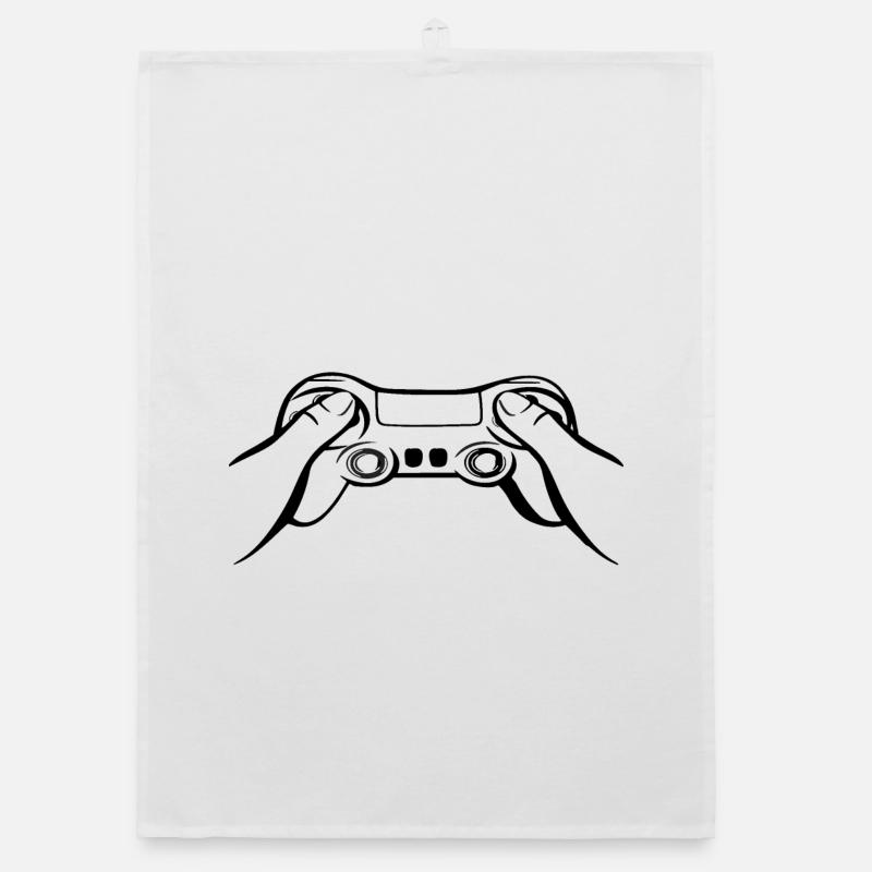 Gamecontroller schwarz Organic Geschirrtuch