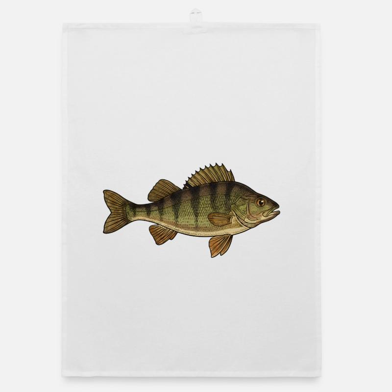 Realistic Perch Fish Vector Organic dish towel