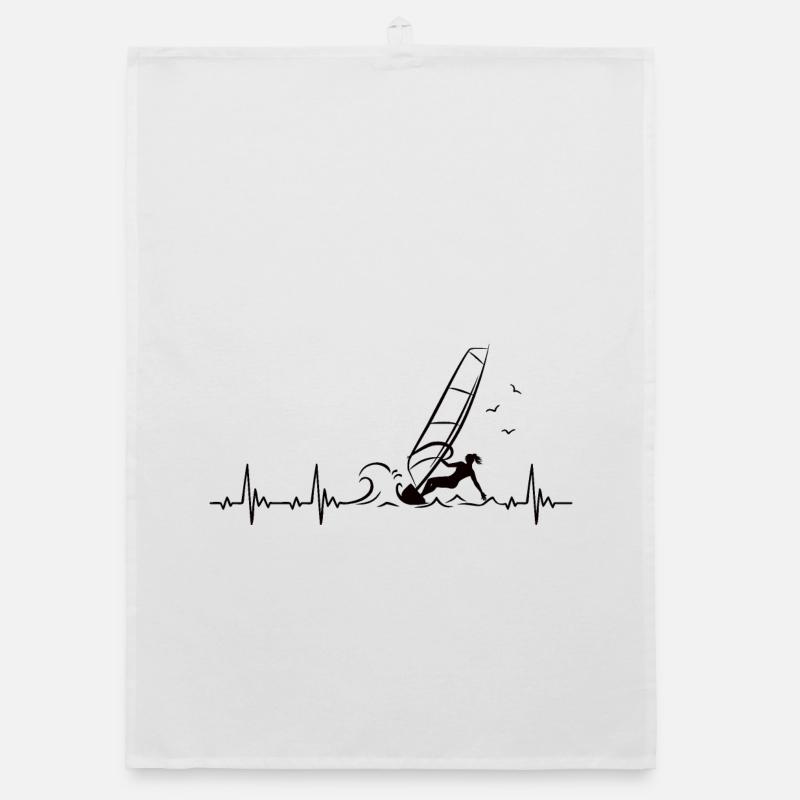 Windsurfing Heartbeat with Windsurfer Pulse Organic dish towel