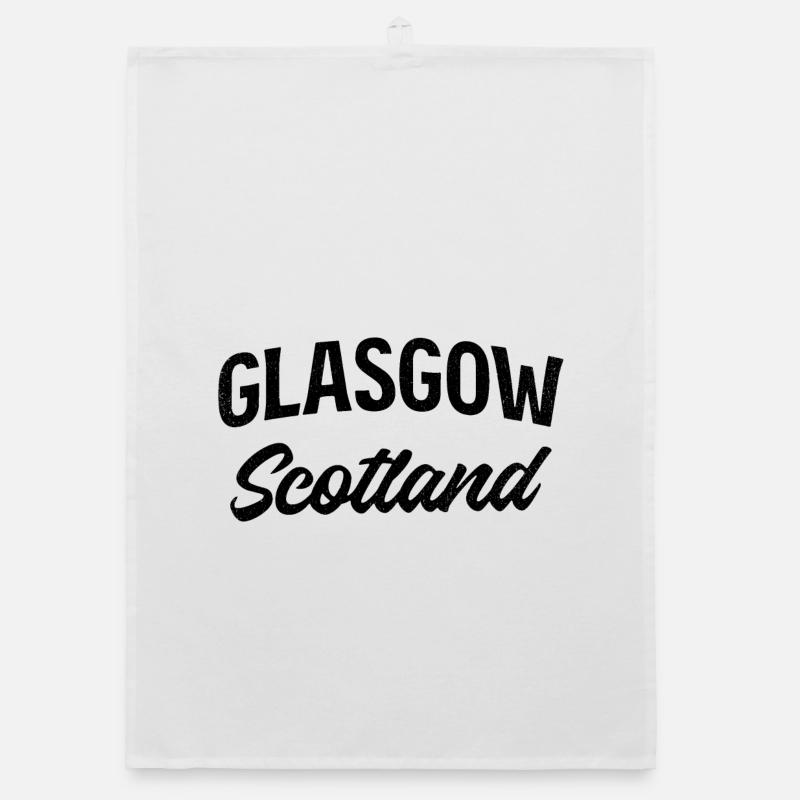 Glasgow Schottland - Organic Geschirrtuch - Weiß