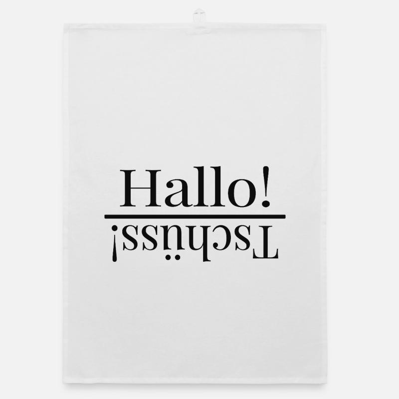Bonjour – Drôle de conception typographique miroir Torchon bio