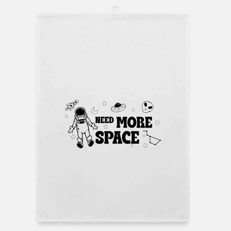 Need More Space – Space Doodle Saying Organic dish towel