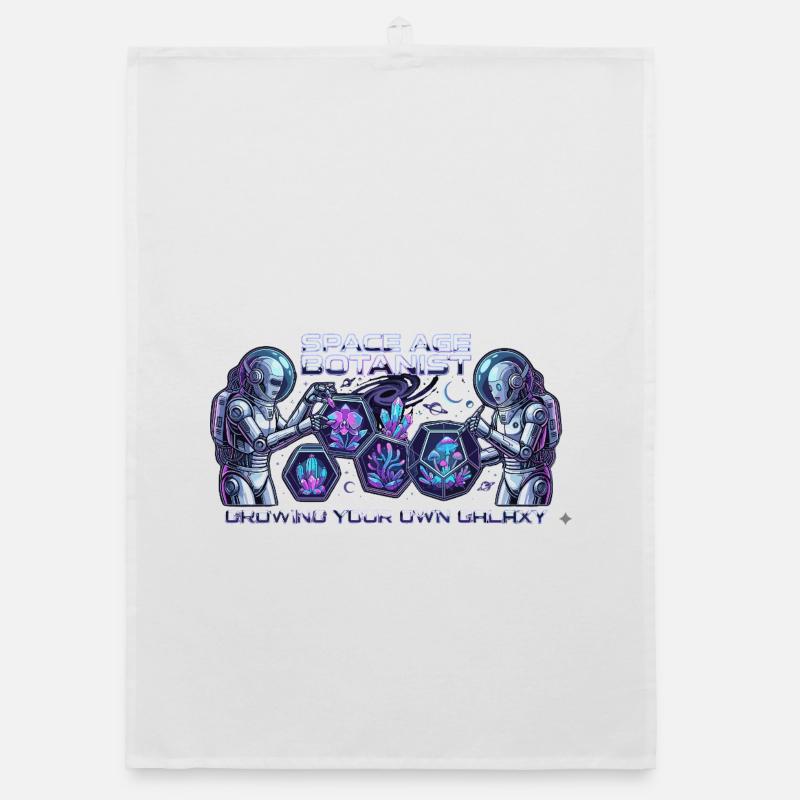 Space Age Botanist: Galactic Flora Organic dish towel