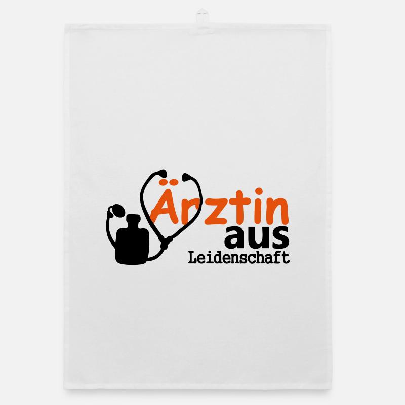 Ärztin aus Leidenschaft Geschenk - Organic Geschirrtuch - Weiß