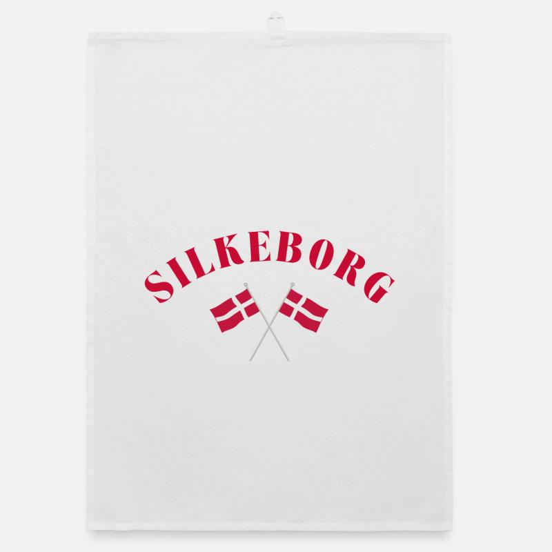 Silkeborg Danemark Drapeaux Design Torchon bio