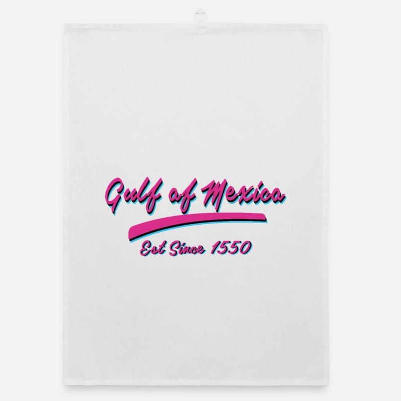 Conception de texte rétro du golfe du Mexique Torchon bio