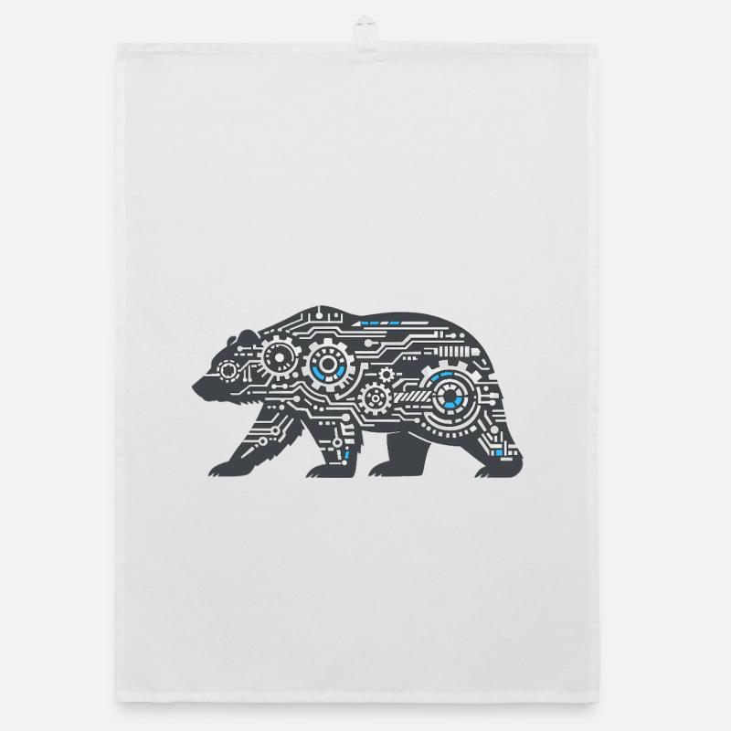 Kibernetic Bear Circuit Pattern Organic dish towel
