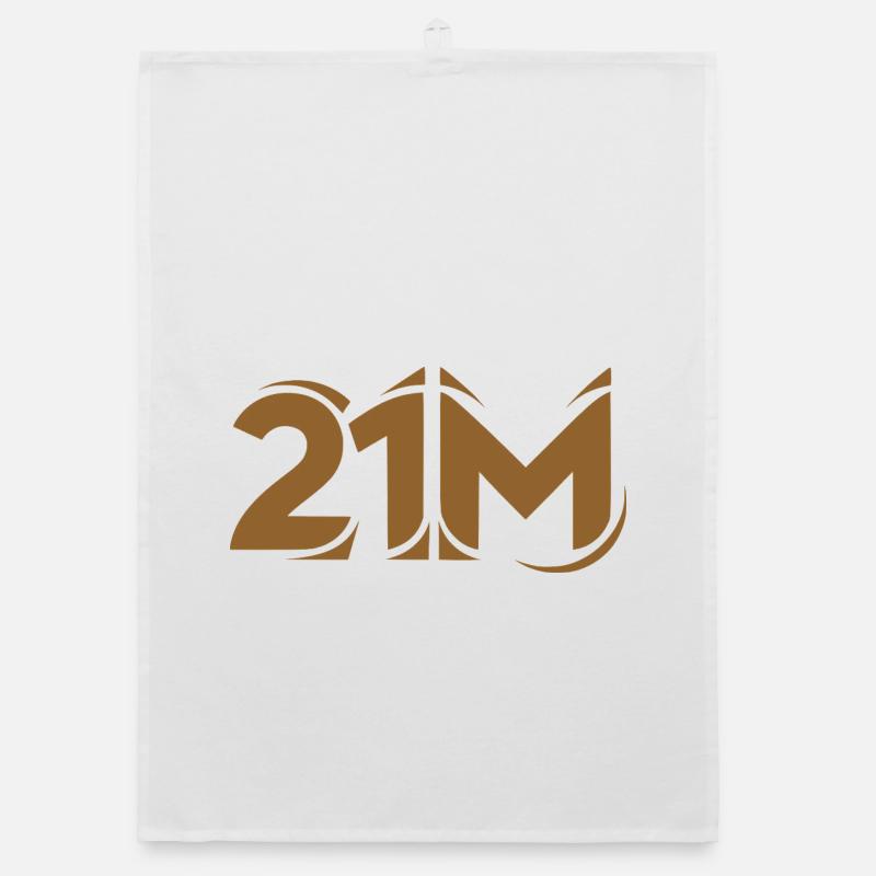 21 Million Limit BTC Crypto Graphic Motif Organic dish towel