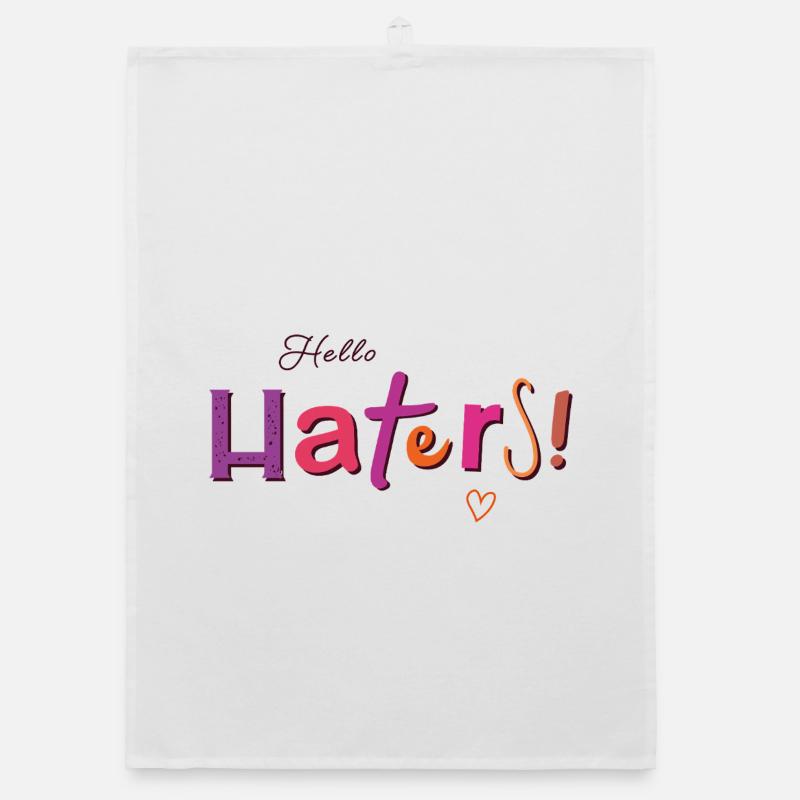 Hello Haters! Cooler Spruch Organic Geschirrtuch
