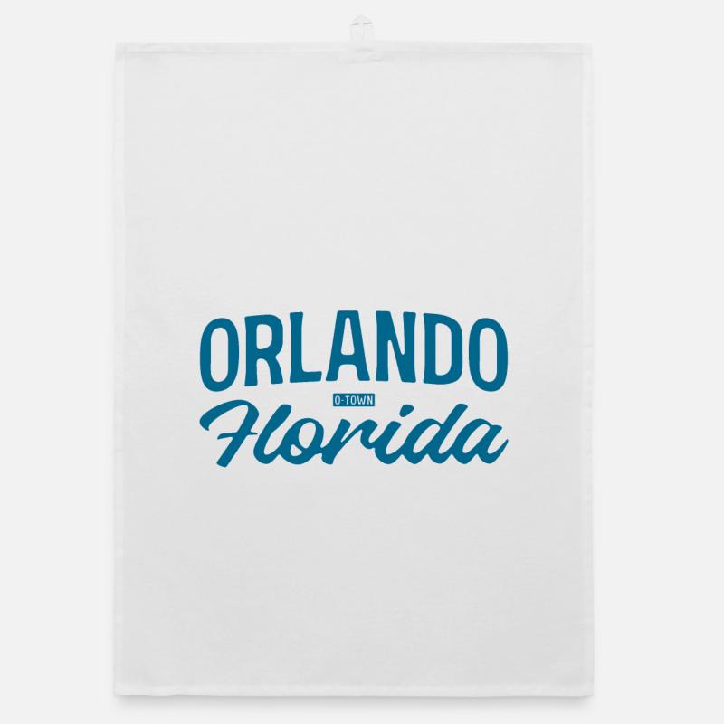Orlando Florida Script Stil Organic Geschirrtuch