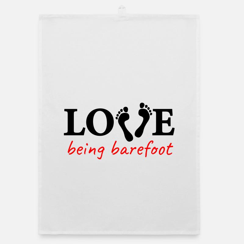 love being barefoot Version 2 - love to be barefoot Organic dish towel