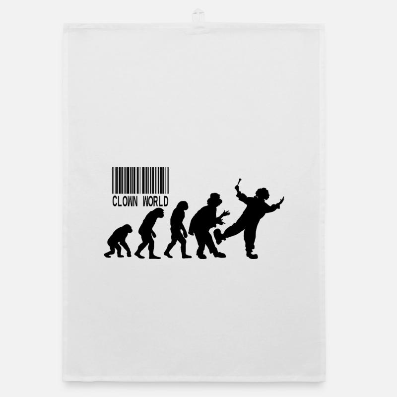 Clown World Evolution parody Organic dish towel