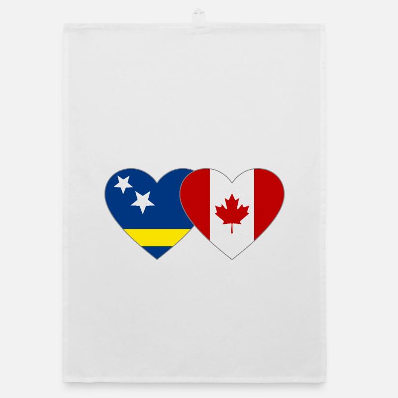Cœur du drapeau du Canada de Curaçao Torchon bio