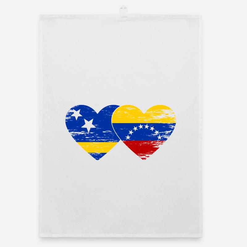 Cœur du drapeau du Venezuela de Curaçao utilisé Torchon bio