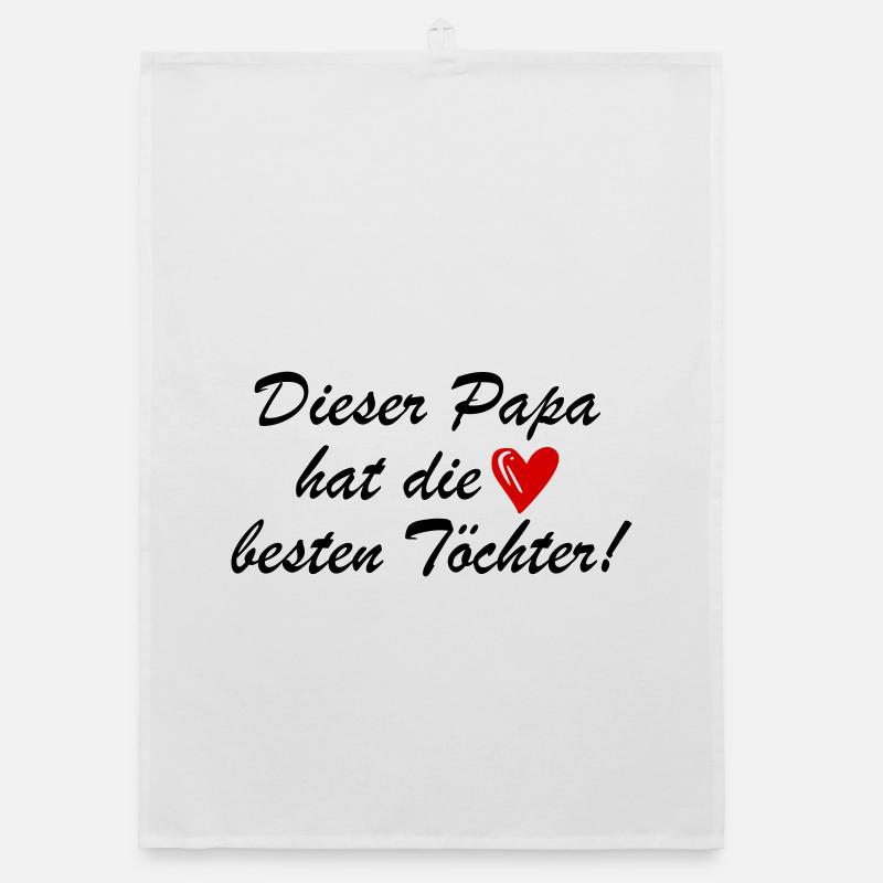Lustiger Spruch Papa Töchter Organic Geschirrtuch