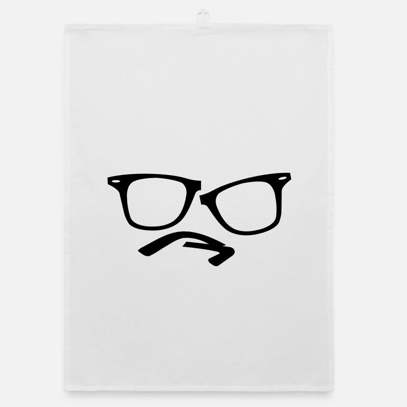 hipster nerd glasses Organic dish towel