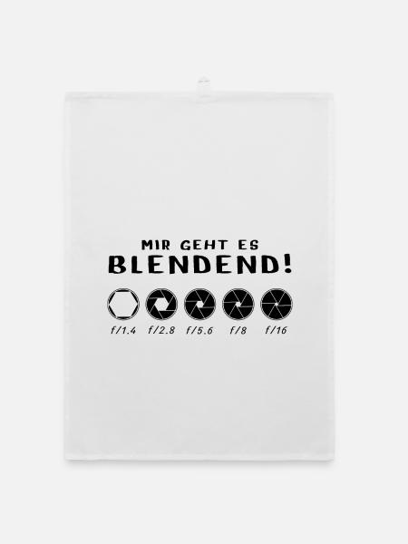 Mir geht es blendend - Organic Geschirrtuch - Weiß - Vorne