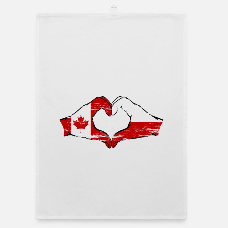Drapeau du Canada de la Pologne Forme de coeur utilisé Torchon bio