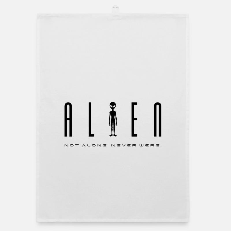 Alien Sci-Fi Design – Not Alone. Never Were. Organic dish towel