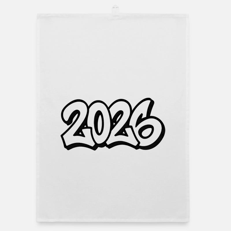 Année 2026 Conception de graffitis Torchon bio