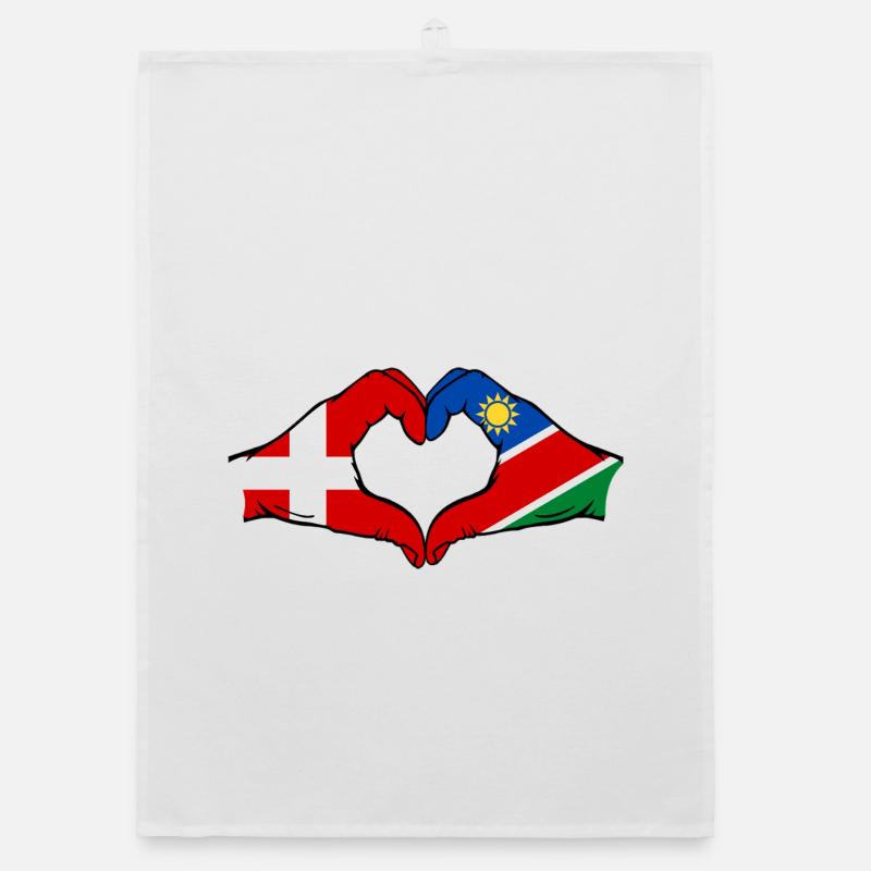 Dänemark Namibia Flagge Herz Organic Geschirrtuch
