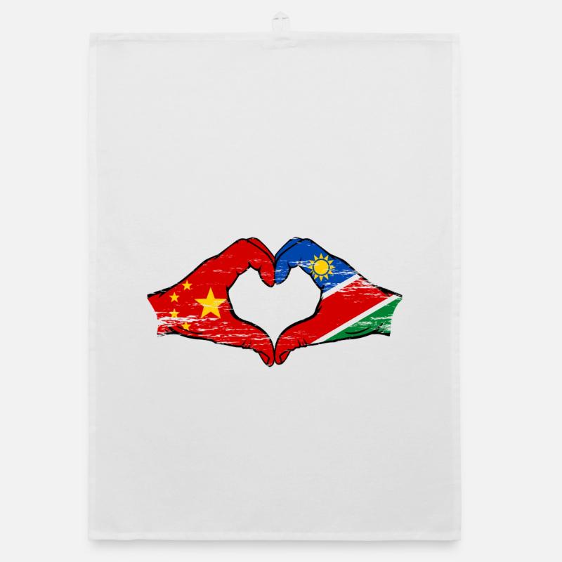China Namibia Flag Hands Heart Shape Organic dish towel