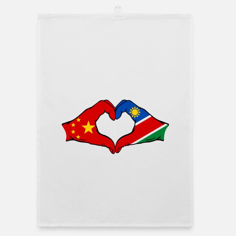 China Namibia Flag Hands Heart Shape Organic dish towel