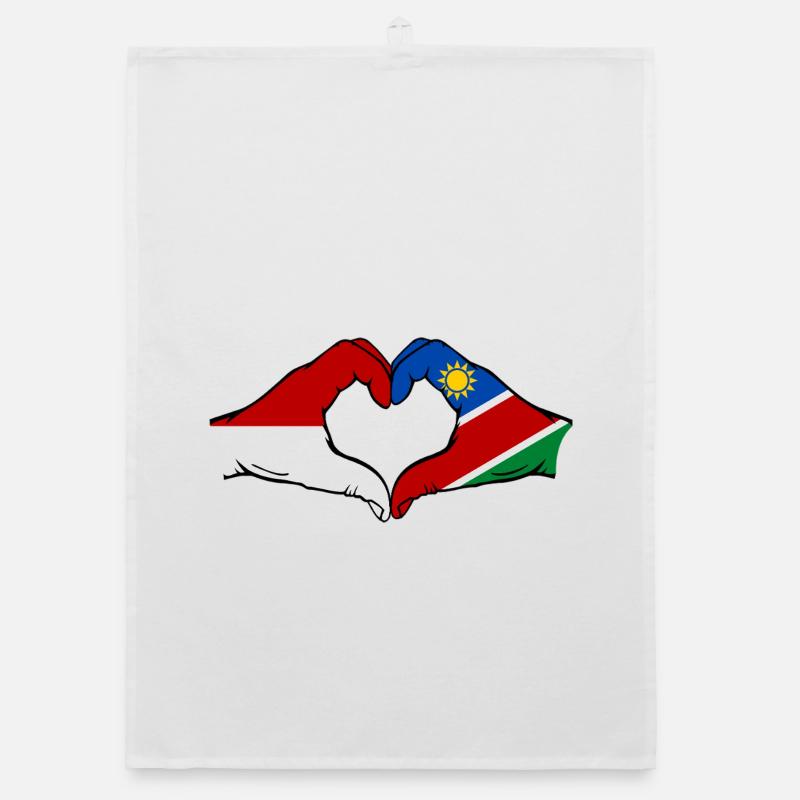 Indonesien_Namibia_Flagge_Haende_Herzform Organic dish towel