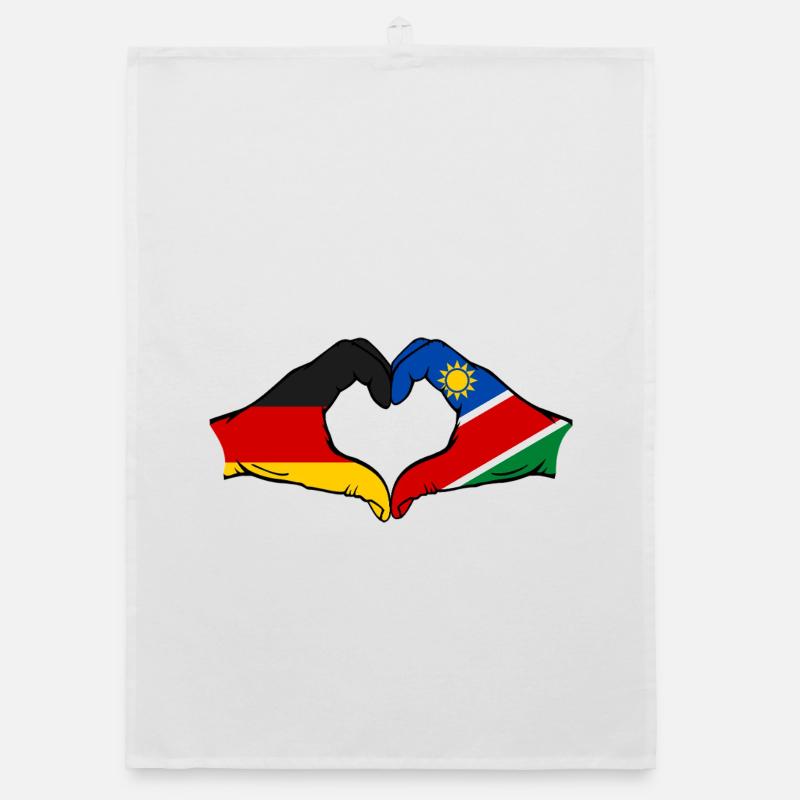 Germany Namibia Flag Hands Heart Shape Organic dish towel