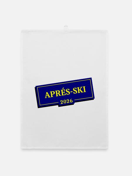 Apres Ski 2026 - Organic Geschirrtuch - Weiß - Vorne