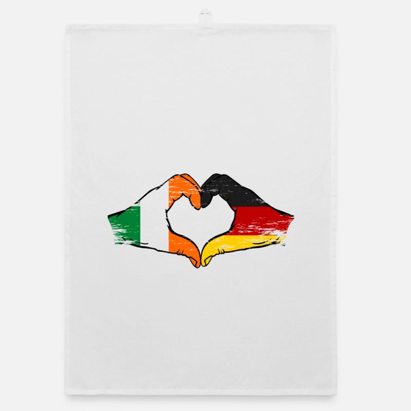Ireland Germany Flag Hands Heart Shape Organic dish towel
