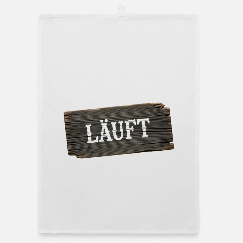 Läuft – minimalistisches Handwerker Statement Organic Geschirrtuch