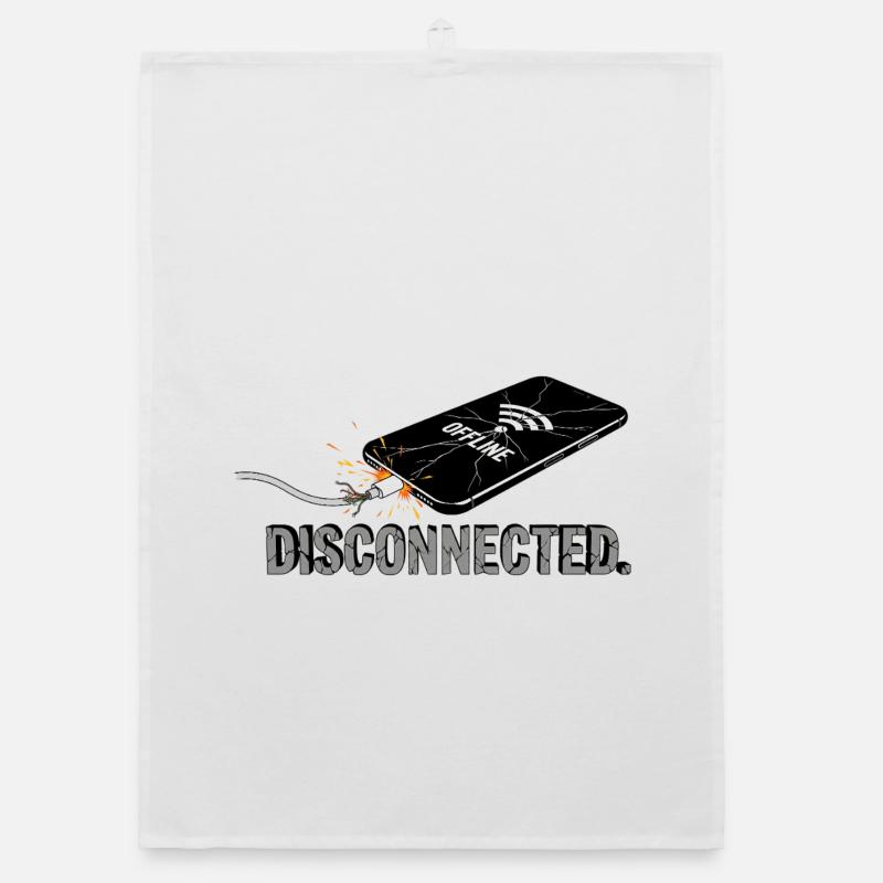 Disconnected - Digital Break - Organic Geschirrtuch - Weiß