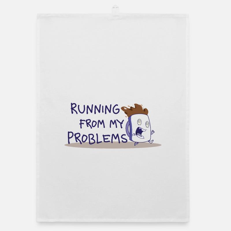 Running from my problems – Lustiger Kaffee Spruch Organic Geschirrtuch