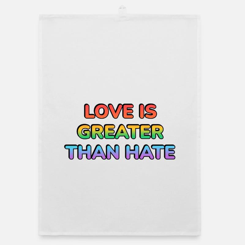 Love Is Greater Than Hate Rainbow Organic dish towel