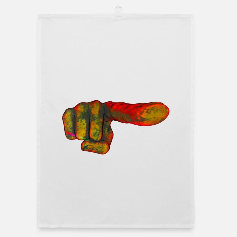 Farbexplosion Zeigefinger Organic Geschirrtuch