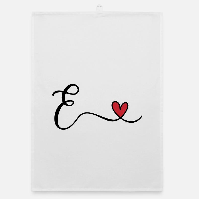 Letter E Monogram Organic dish towel