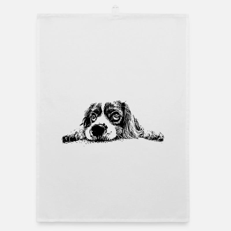 Cocker Spaniel - Organic Geschirrtuch - Weiß
