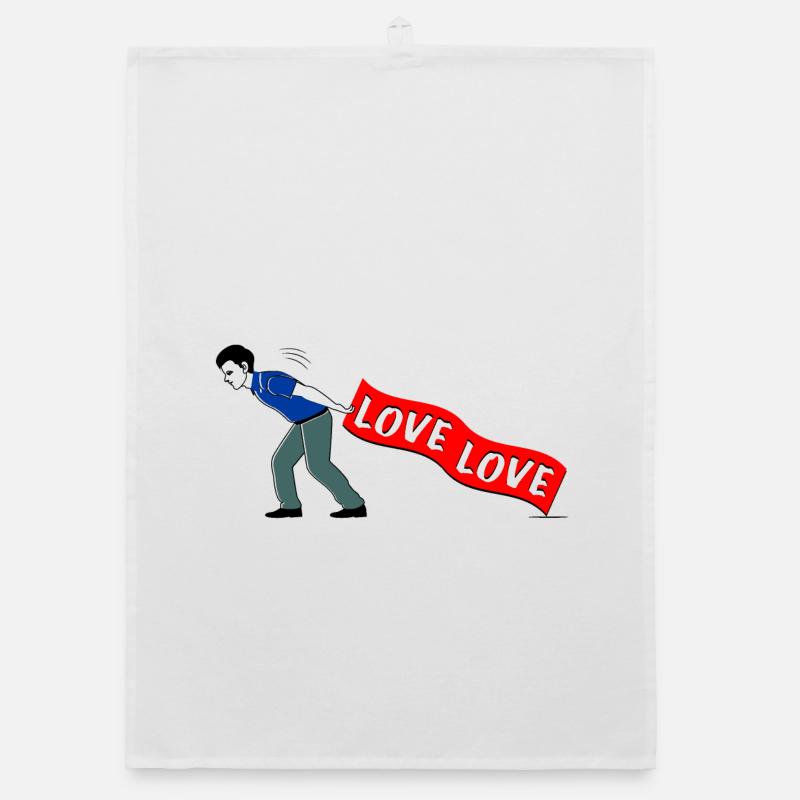 MEN PULL LOVE Banner Organic dish towel