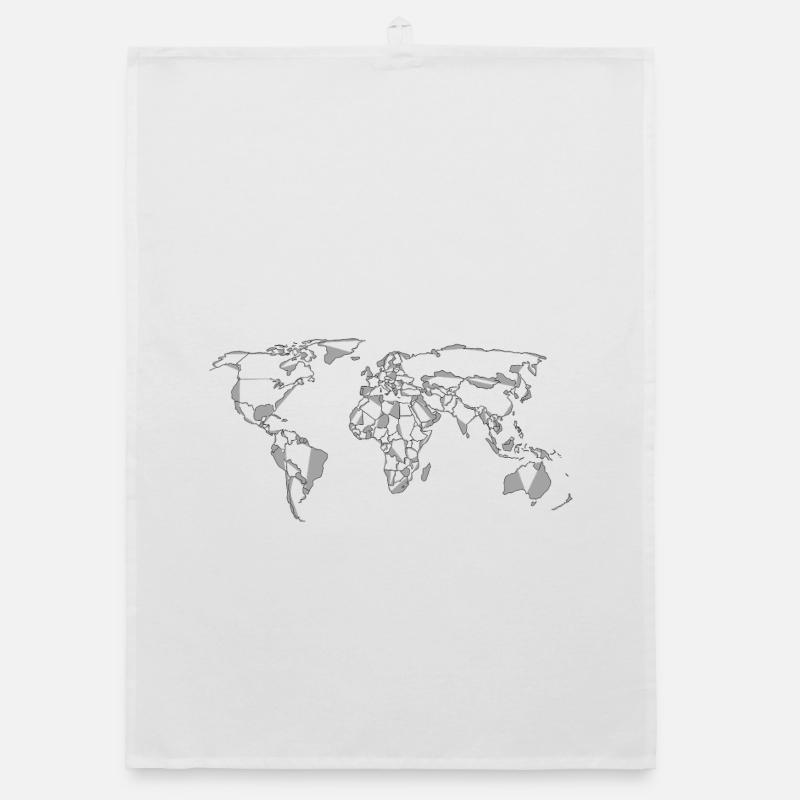 Conception de mosaïque de carte du monde - Torchon bio - blanc