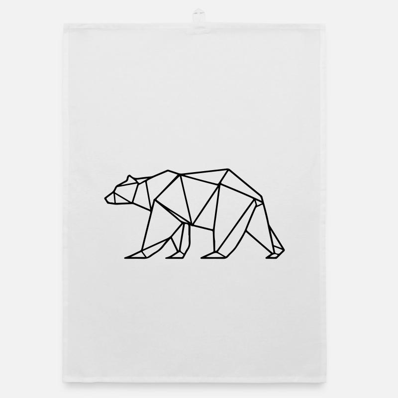 Bear Grizzly Polar Bear Polygon Organic dish towel