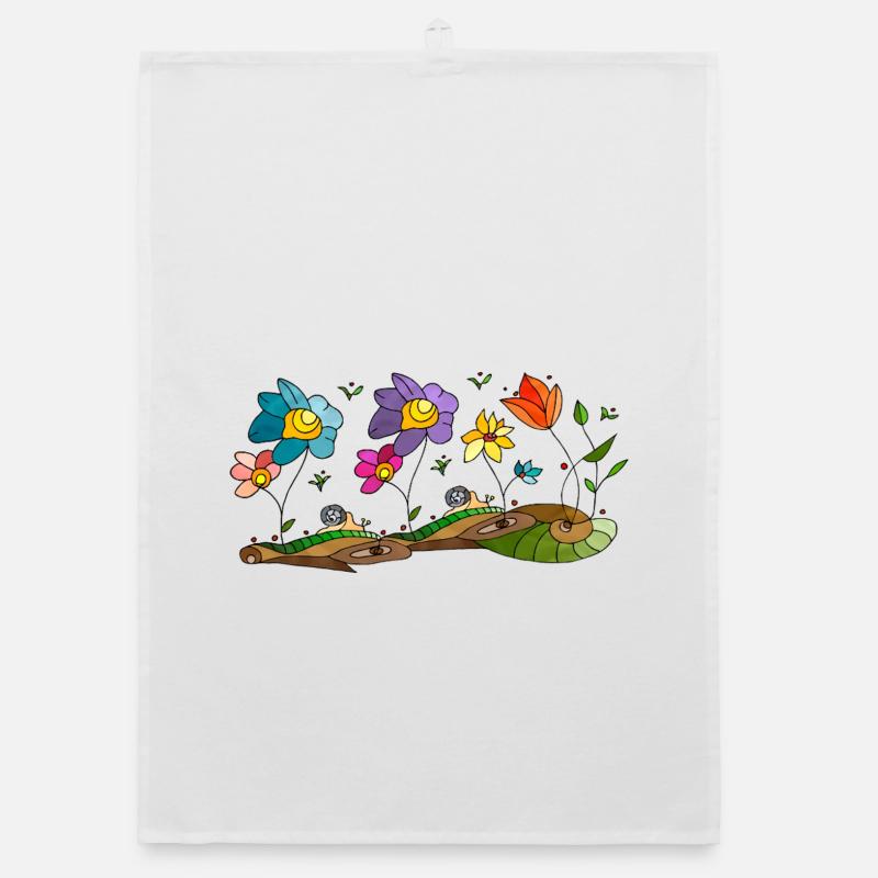 Flowers Organic dish towel