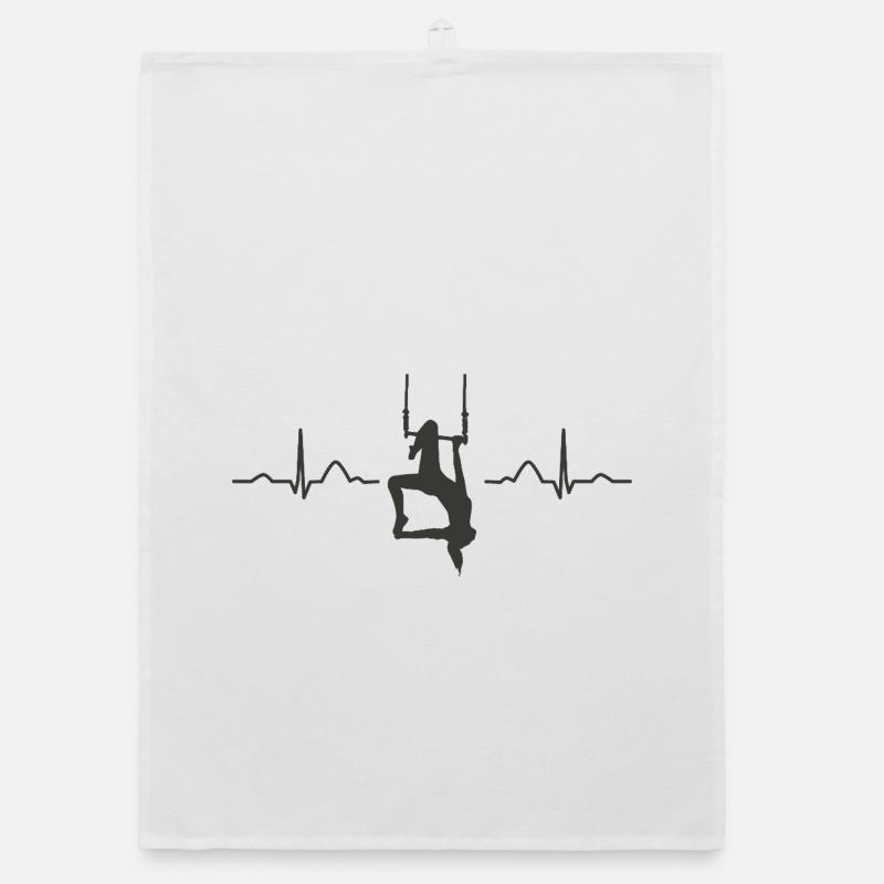Aerialist Hearbeat ECG Cloud Swing Trapezoid Organic dish towel