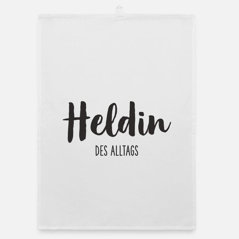 Heldin des Alltags – Starkes Statement Textdesign Organic Geschirrtuch