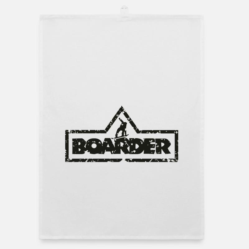 Boarder Frame White 2C Organic dish towel
